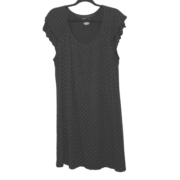 Alfani Other - Alfani Intimates Black Polka Dot Ruffle Sleeve Nightgown Lounge Dress XL